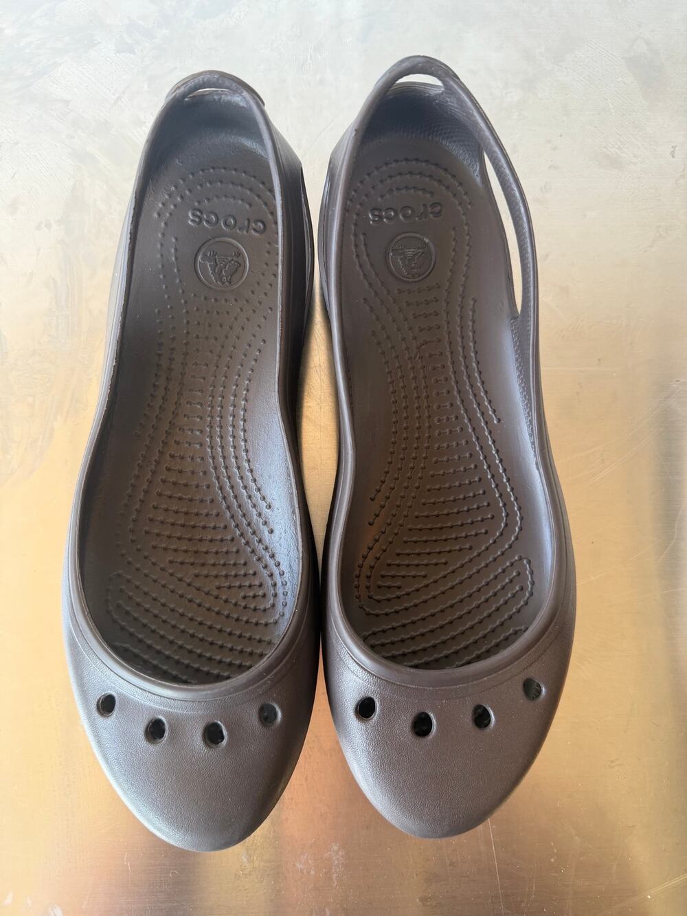 Crocs Brown Kadee Flat Slip-On Shoes Women Casual Comfort (US 9)